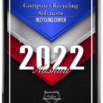 Award certificate for Computer Recycling Solutions, titled "Best of 2022" in Nashua, celebrating excellence in recycling services.